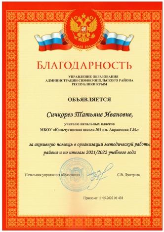 Сичкорез Татьяна Ивановна